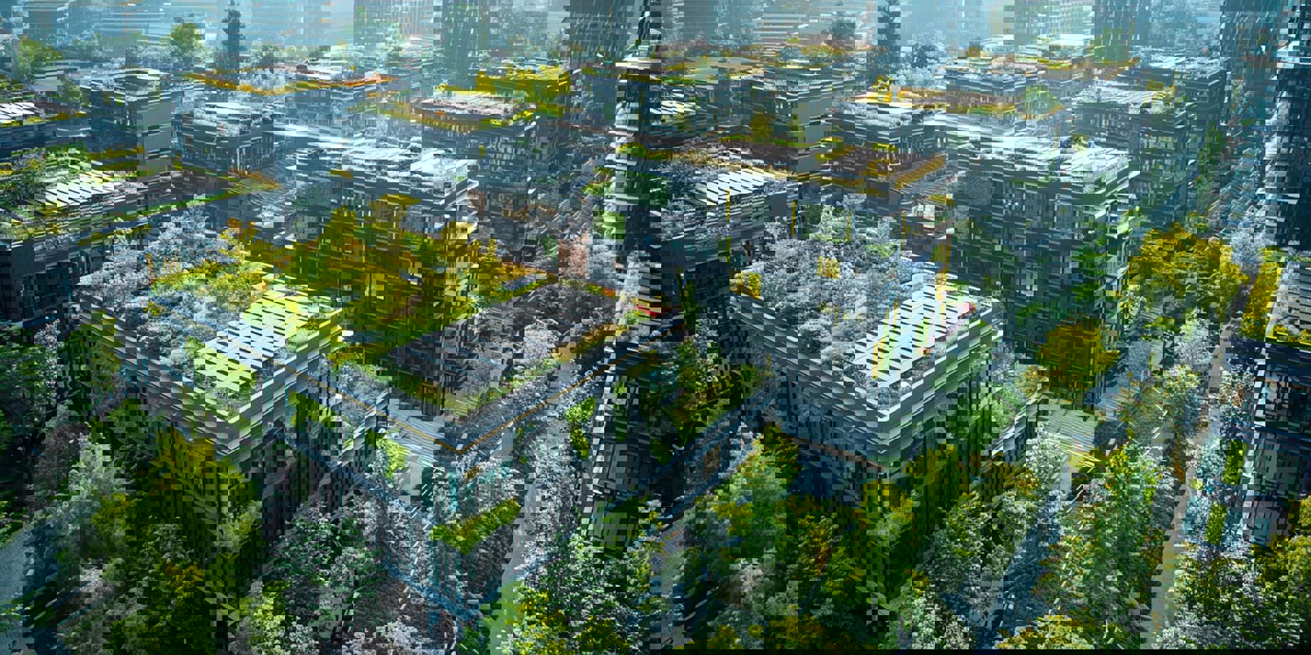 City that has been imagined to be covered in green