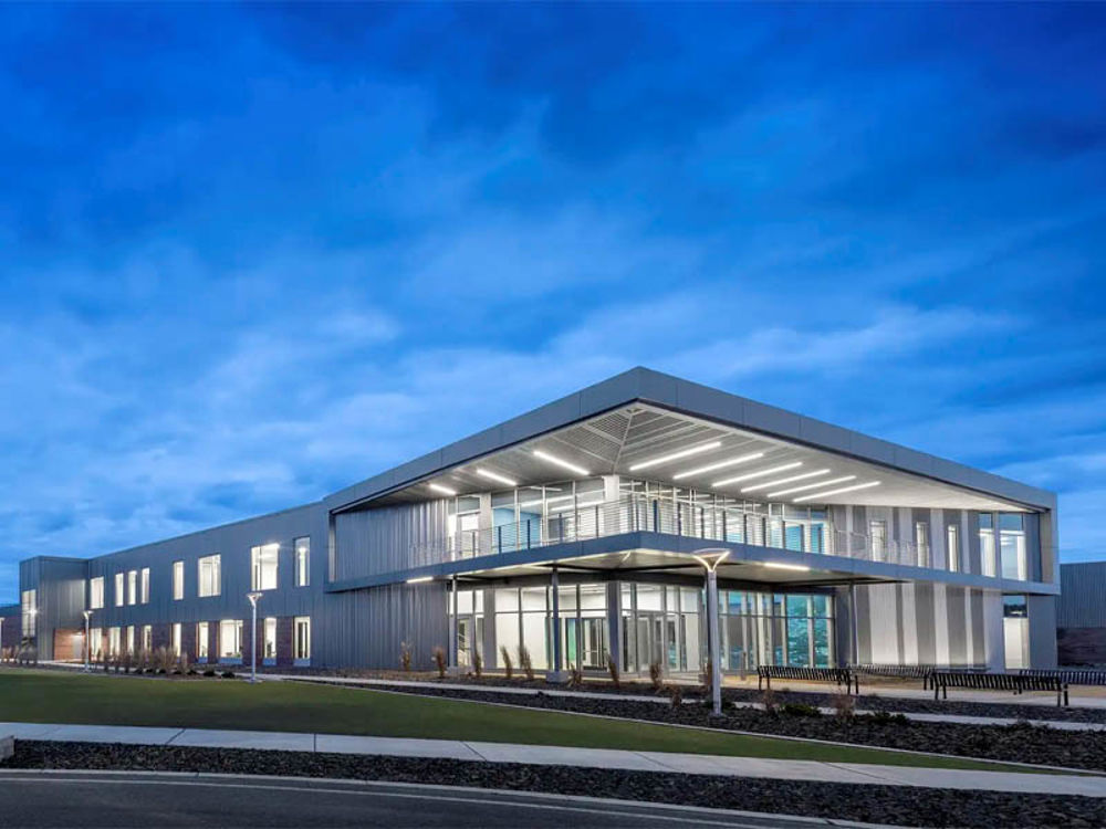 Pacific Northwest National Laboratory Grid Storage Launchpad exterior at night