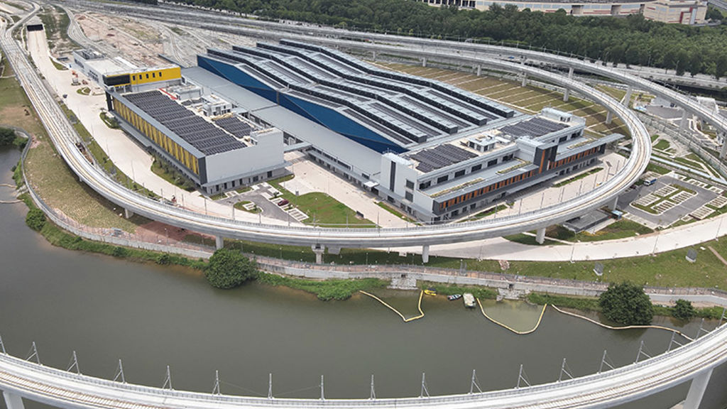 Rail tracks for testing trains and buildings for operations and maintenance