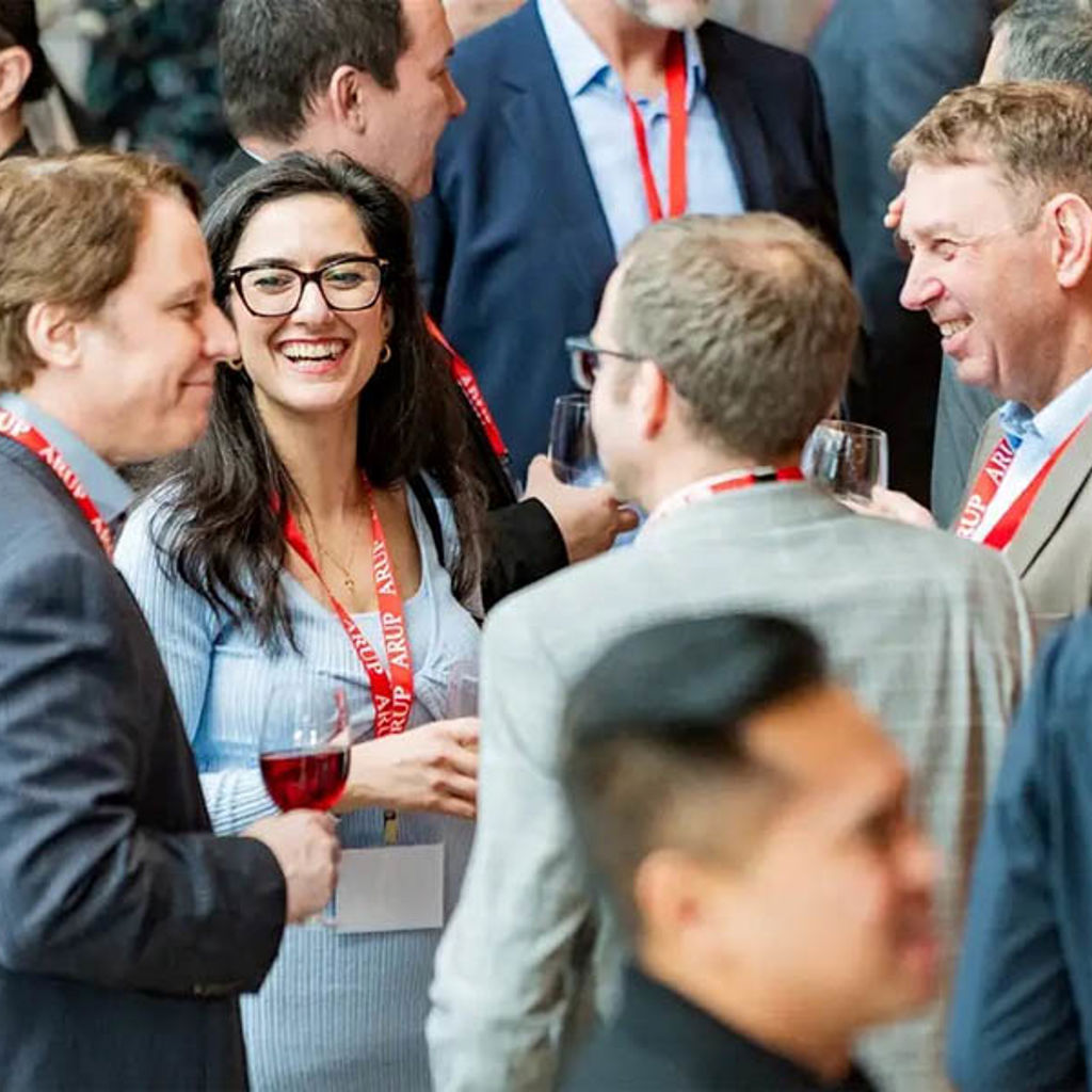 A group of people talking