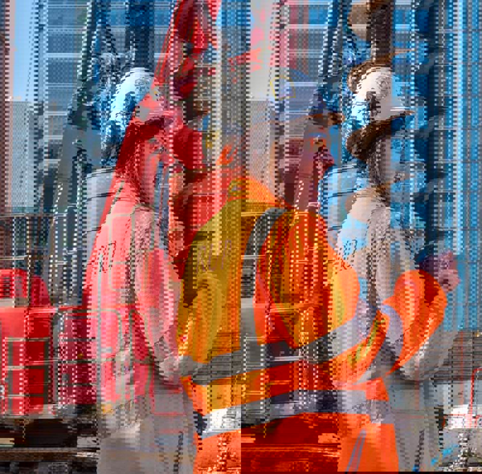 Staff member on site at Canary Wharf