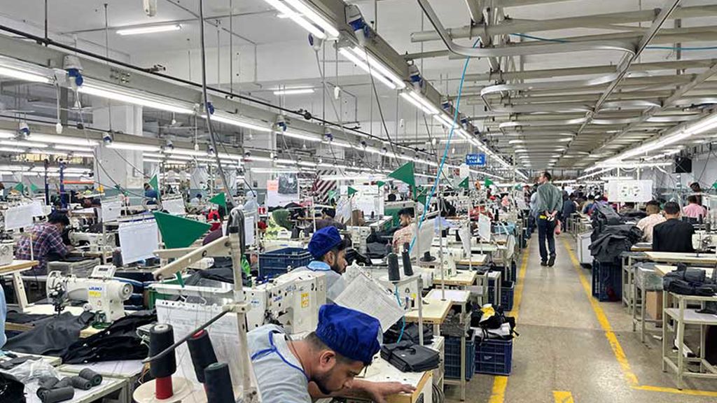 People working in a factory.