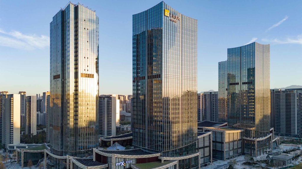 A group of tall buildings.