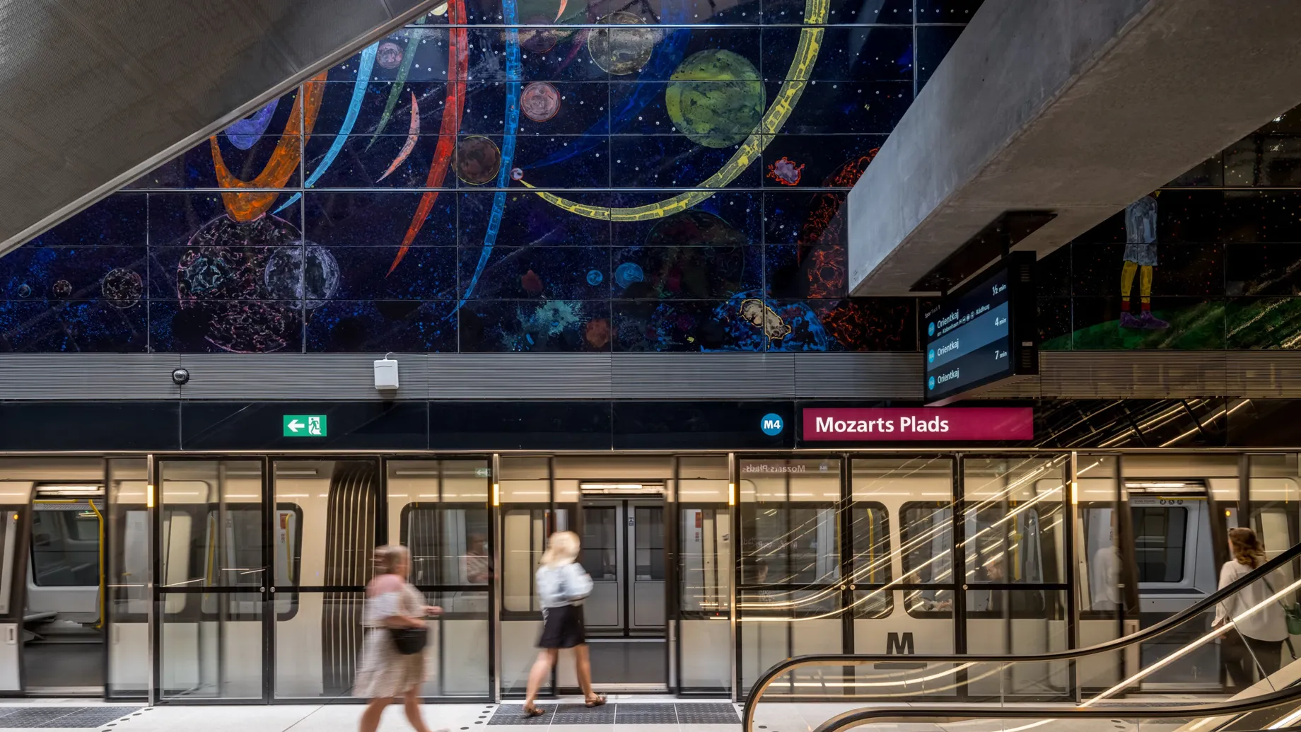 Art on the wall in Mozarts Plads station, Copenhagen