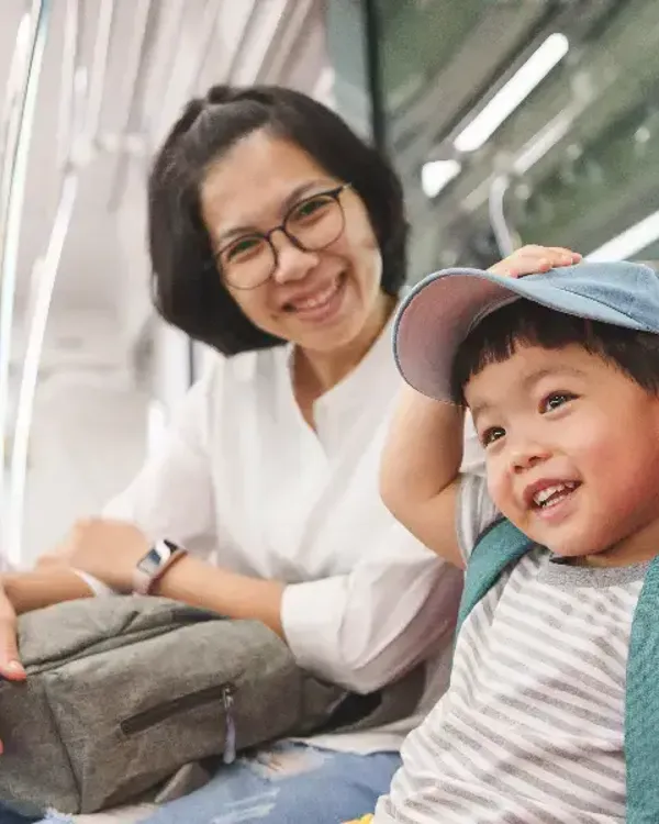 Passengers on a high speed train